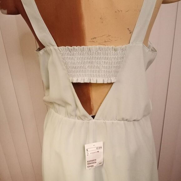 H&M Divided Light Aqua Flowy Ballet Mini Dress Sz 12 - Picture 4 of 8